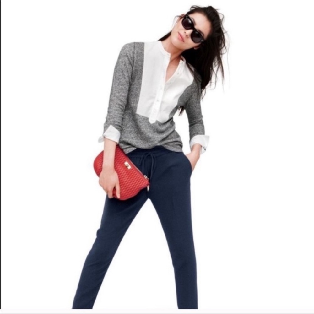 J. Crew Tuxedo Bib Long Sleeve Pullover Sweatshirt (S)